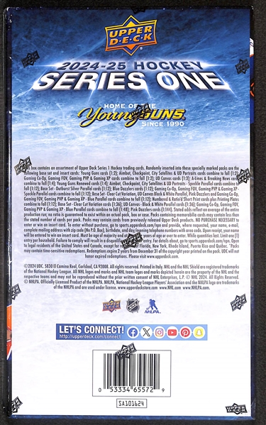 2024/25 Upper Deck Hockey Series One Hobby Box (6 Young Guns) 