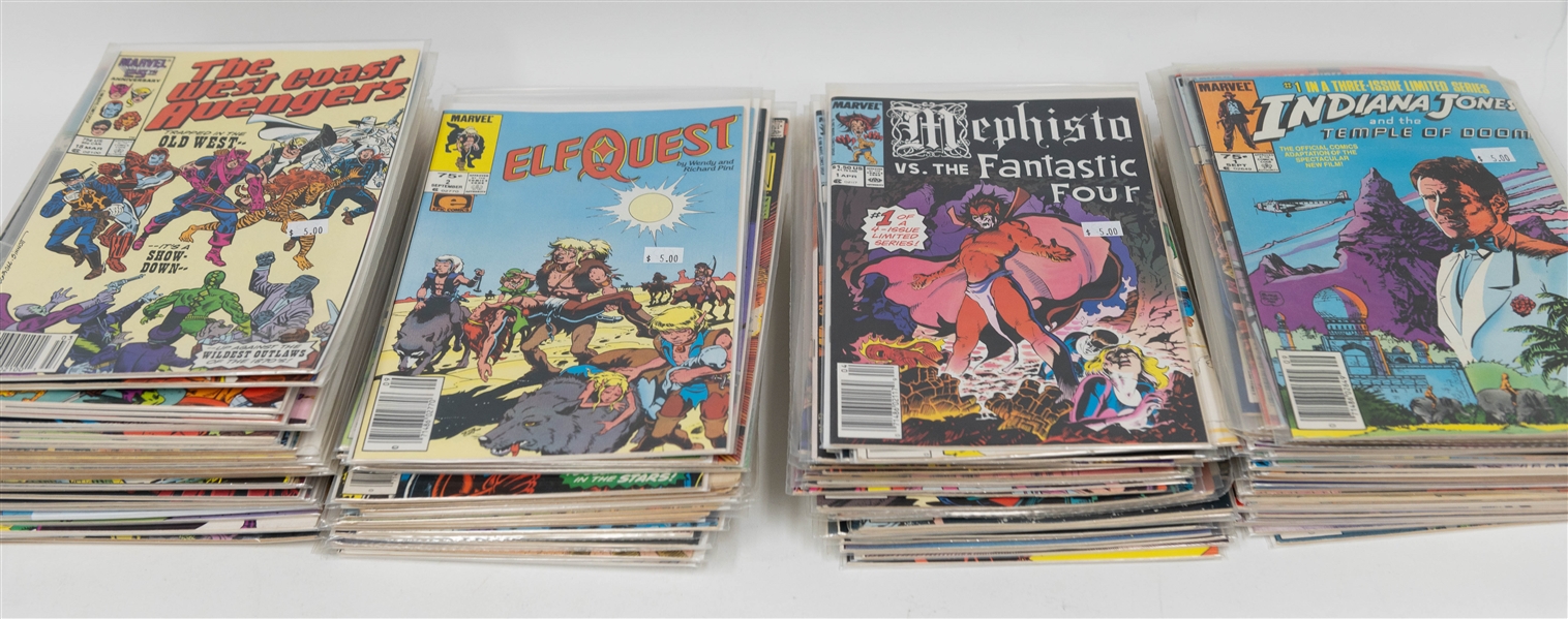 Lot of (100+) Misc Marvel Comic Books inc. Indiana Jones, Jalcon, Fantastic Four, & Moon Knight