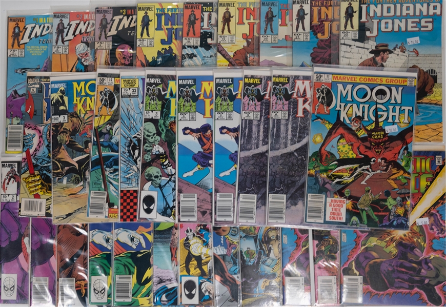 Lot of (100+) Misc Marvel Comic Books inc. Indiana Jones, Jalcon, Fantastic Four, & Moon Knight