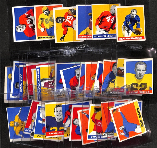 Lot of (35) 1948 Leaf Football Cards w. Ken Kavanaugh & Paul Christman