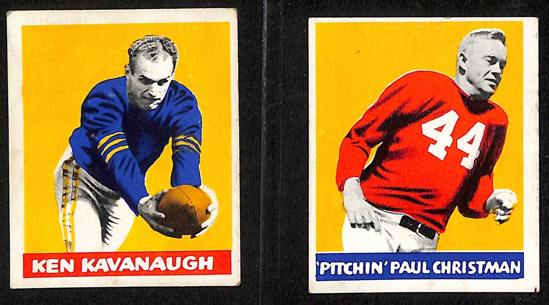 Lot of (35) 1948 Leaf Football Cards w. Ken Kavanaugh & Paul Christman