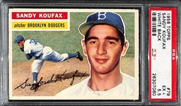 1956 Topps Sandy Koufax (2nd Year) #79 Graded PSA 5.5