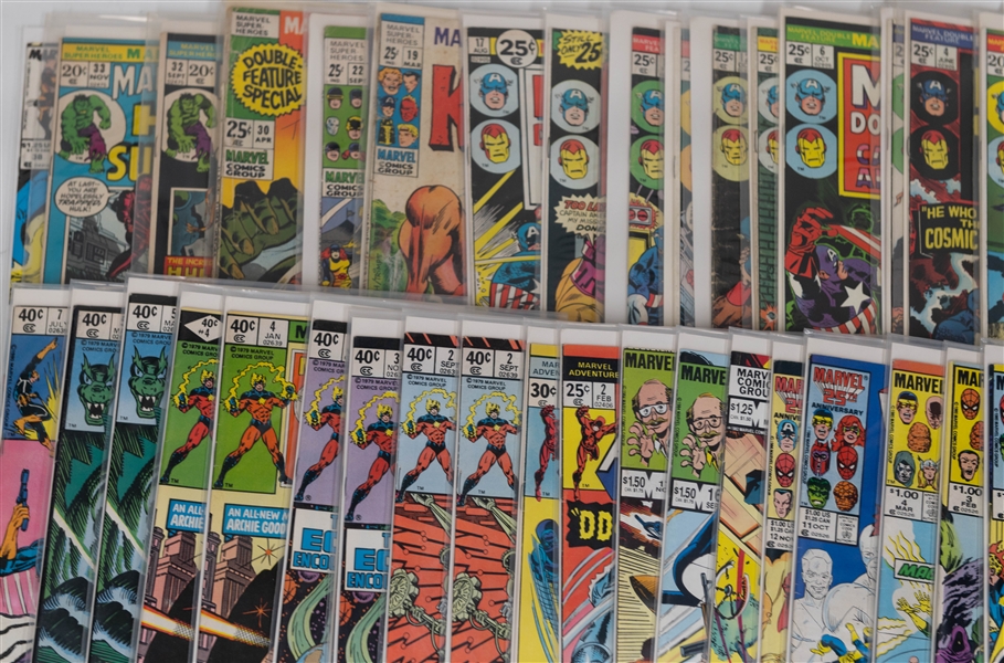 Lot of (48) Marvel Comics w. Marvel Saga, Double Feature, Premiere, Spotlight and more.