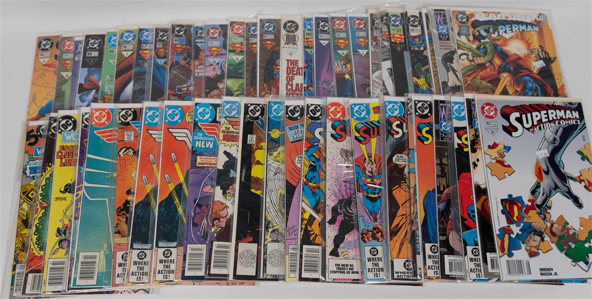 Lot of (51) DC Comics Comic Books w. Superman, World's Finest (Superman and Batman), and Wonder Woman