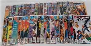 Lot of (51) DC Comics Comic Books w. Superman, Worlds Finest (Superman and Batman), and Wonder Woman