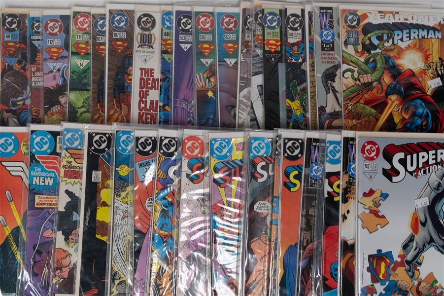 Lot of (51) DC Comics Comic Books w. Superman, World's Finest (Superman and Batman), and Wonder Woman