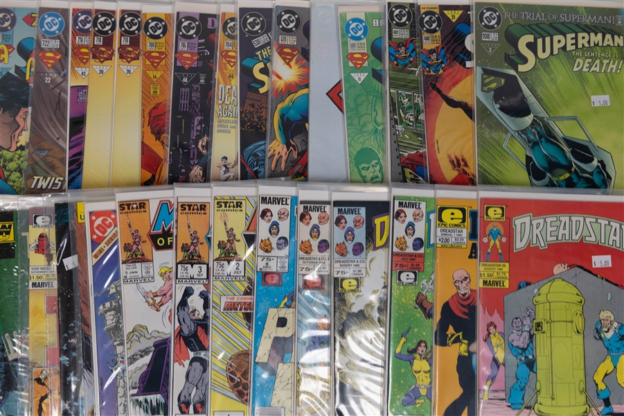 Lot of (44) Comic Books w. Superman, Dreadstar, He-Man, and more