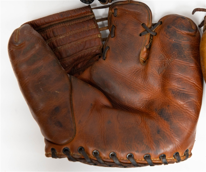 Lot of (8) All-Leather Vintage Baseball Gloves
