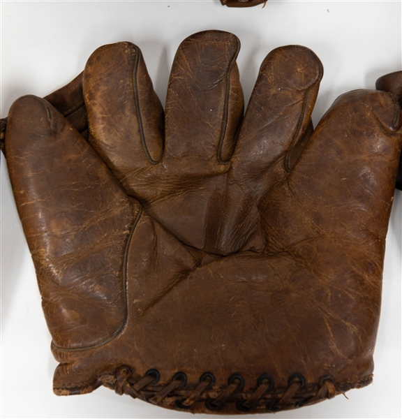 Lot of (8) All-Leather Vintage Baseball Gloves