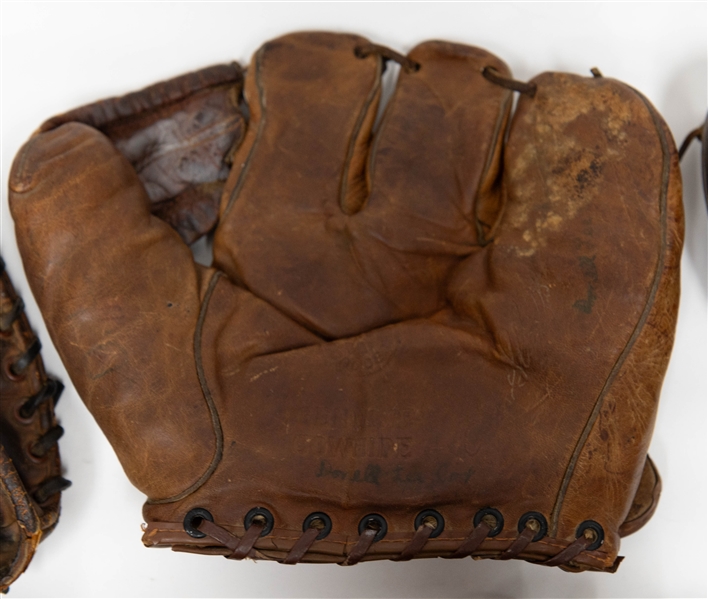 Lot of (8) All-Leather Vintage Baseball Gloves