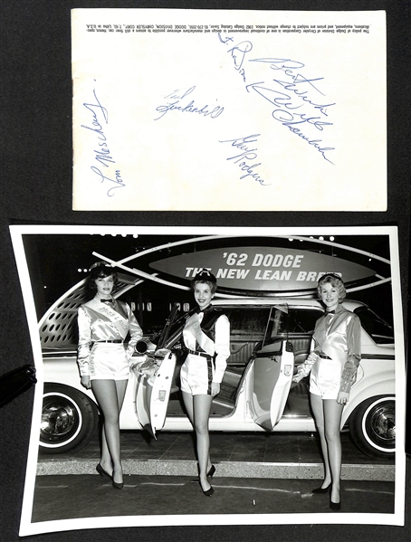 1962 Dodge Car Program Signed by Wilt Chamberlain & (4) Other Phila. Warriors (From the Season He Scored 100 points in a Game!) - JSA Auction Letter