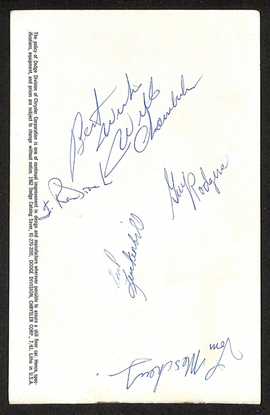 1962 Dodge Car Program Signed by Wilt Chamberlain & (4) Other Phila. Warriors (From the Season He Scored 100 points in a Game!) - JSA Auction Letter
