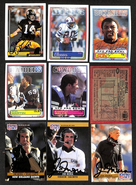 450+ Signed Football Cards w. Dan Fouts, Anthony Munoz, Dwight Clark, (4) Tim Brown, Harry Carson, Randy Cross, (4) Joe Jacoby, + (JSA Auction Letter)