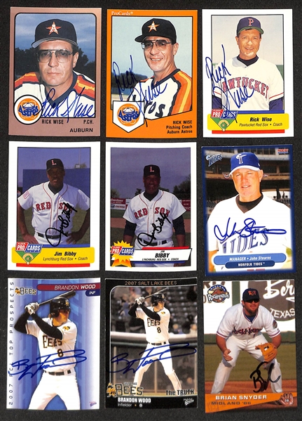 450+ Signed Minor League Baseball Cards w. Jorge Posada, Rafael Palmeiro, Mike Greenwell, (2) Brett Gardner, (2) Edgar Renteria, (5) Jeff Schmidt, (3) Phil Nevin,(3)  Jim Lindeman, + (JSA Auction...