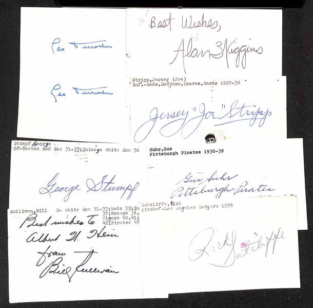 Lot of (200+) Signed Mostly Baseball Index Cards w. (2) Leo Durocher (JSA Auction Letter)