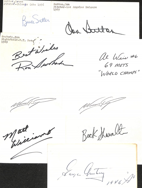 Lot of (200+) Signed Mostly Baseball Index Cards w. (2) Leo Durocher (JSA Auction Letter)