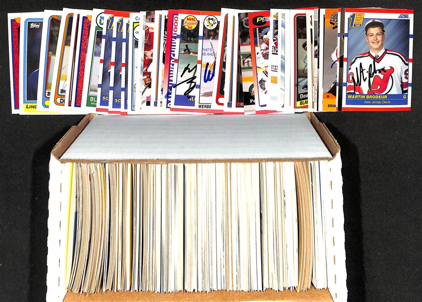 Lot of (350+) Signed Hockey Cards inc. Martin Brodeur, Chris Osgood, (3) Brian Leetch, + (JSA Auction Letter)