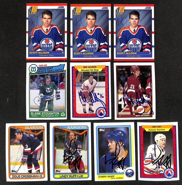 Lot of (350+) Signed Hockey Cards inc. Martin Brodeur, Chris Osgood, (3) Brian Leetch, + (JSA Auction Letter)