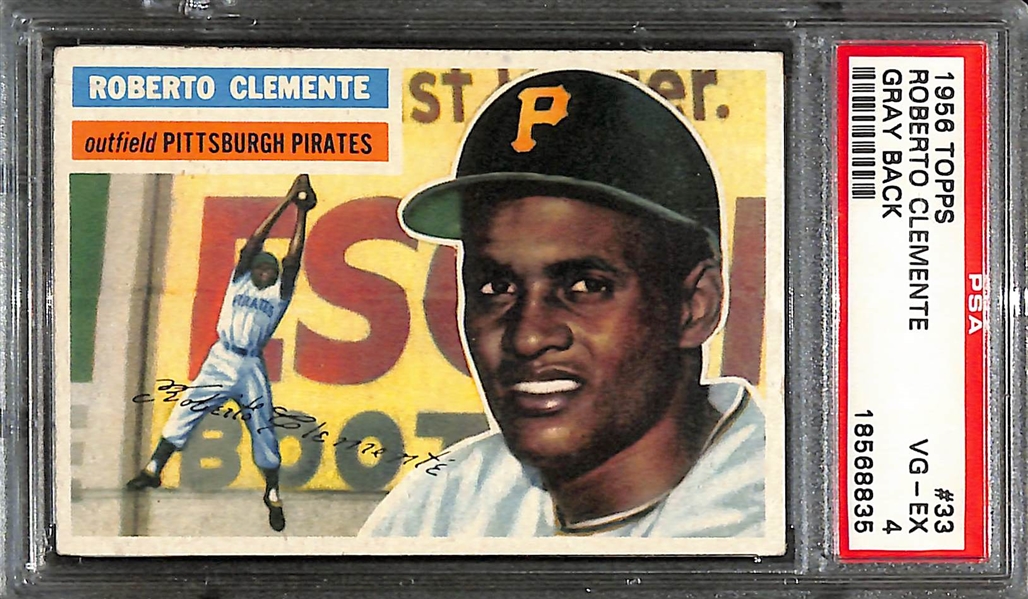 1956 Topps Roberto Clemente (2nd Year) #33 Graded PSA 4