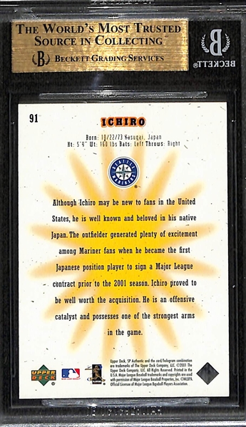 2001 SP Authentic #91 Ichiro Suzuki #1004/1250 RC BGS 9.5 HOFer