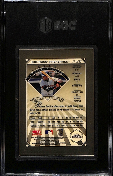 1997 Donruss Preferred Barry Bonds Precious Metals Gold Graded SGC 9