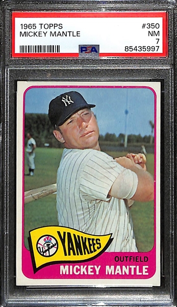 1965 Topps Mickey Mantle #350 Graded PSA 7 (Near Mint!)