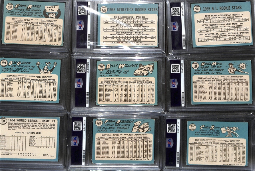 1965 Topps Near Complete Baseball Card Set (Missing the Mickey Mantle #350 Card) - Mostly VG-NM w. 19 PSA Graded Cards - Koufax (PSA 5), Mays (PSA 5), Aaron (PSA 3), McCovey (PSA 7), Rose (PSA 5)