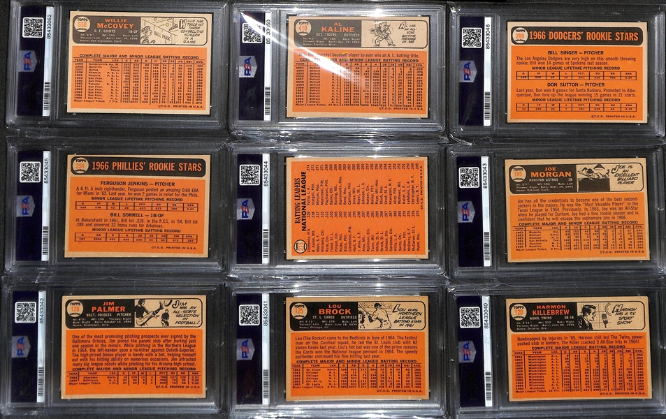 Complete 1966 Topps Baseball Card Set!  Includes 20 Graded Cards w. Maris (PSA 8), Clemente (PSA 6), Mantle (PSA 4), Rose (PSA 4), Mays (PSA 4), Aaron (PSA 4), Koufax (PSA 4), Banks (PSA 6), Gibson...