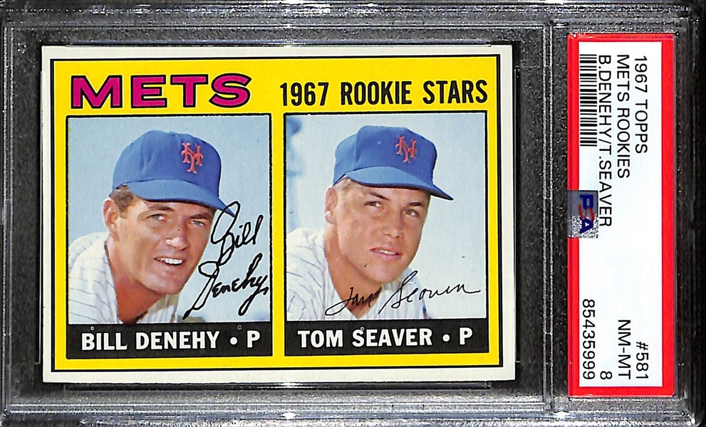Pack Fresh 1967 Topps Tom Seaver Rookie Card #581 Graded PSA 8 (NM-Mint!)