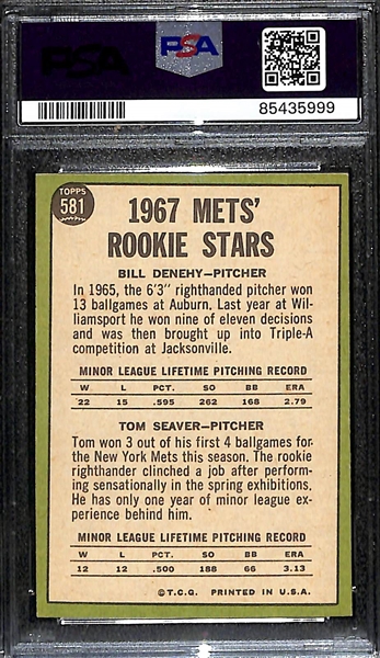 Pack Fresh 1967 Topps Tom Seaver Rookie Card #581 Graded PSA 8 (NM-Mint!)