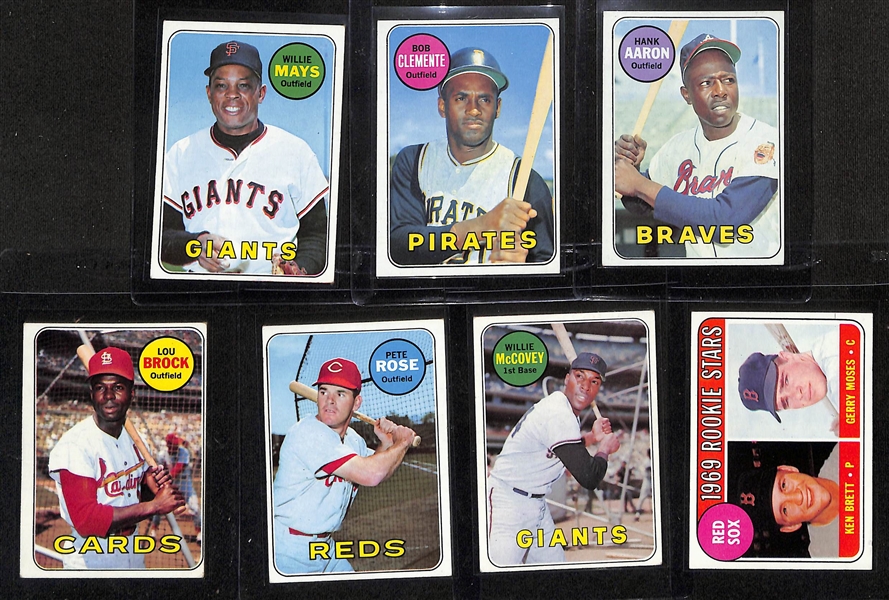 Complete 1969 Topps Baseball Card Set - All 664 Cards!  Includes 5 Graded Cards w. Mickey Mantle (SGC 5), Nolan Ryan (SGC 4), Reggie Jackson (SGC 4.5), Tom Seaver (SGC 6), Johnny Bench (SGC 2.5)