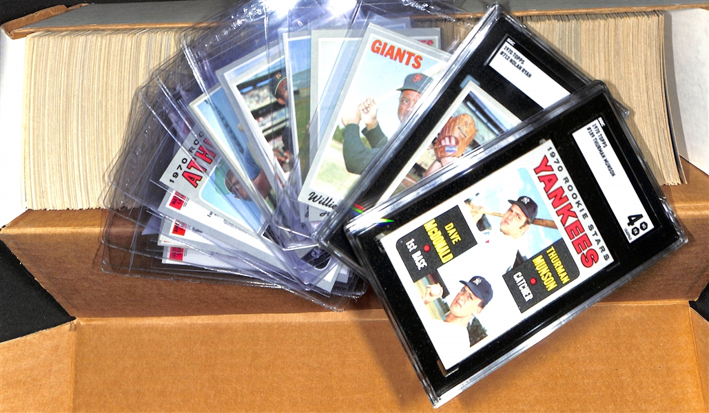 Complete 1970 Topps Baseball Card Set - All 720 Cards!  Includes 2 Graded Cards w. Thurman Munson (SGC 4) and Nolan Ryan (SGC 5)