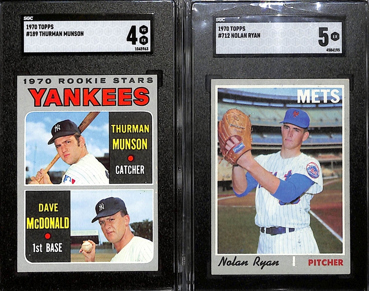 Complete 1970 Topps Baseball Card Set - All 720 Cards!  Includes 2 Graded Cards w. Thurman Munson (SGC 4) and Nolan Ryan (SGC 5)