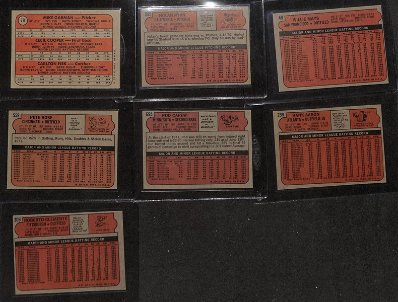 Complete 1972 Topps Baseball Card Set - All 787 Cards - w. Carlton Fisk Rookie & Nolan Ryan