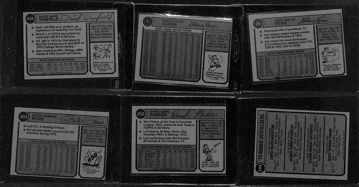 Complete 1974 Topps Baseball Card Set - All 660 Cards - w. Dave Winfield Rookie Card