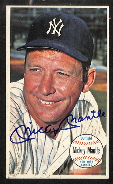 1964 Topps Giant Mickey Mantle Signed Card (+JSA Auction Letter)