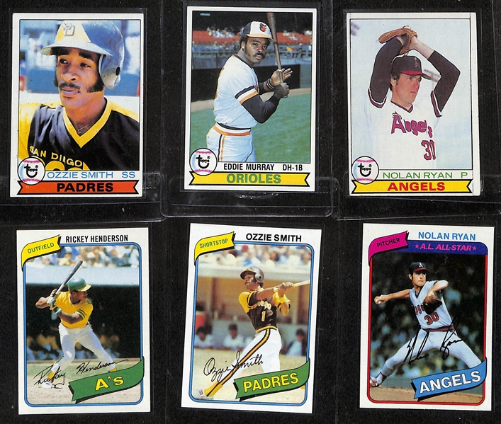 1979 & 1980 Topps Complete Baseball Sets (Both 726 cards) w. Ozzie Smith Rookie & Rickey Henderson Rookie