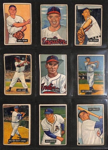  Lot of (49) 1951 Bowman Cards w. Early Wynn & Bob Feller