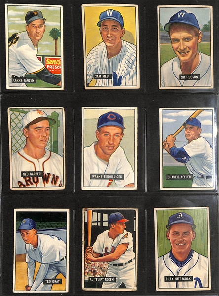  Lot of (49) 1951 Bowman Cards w. Early Wynn & Bob Feller