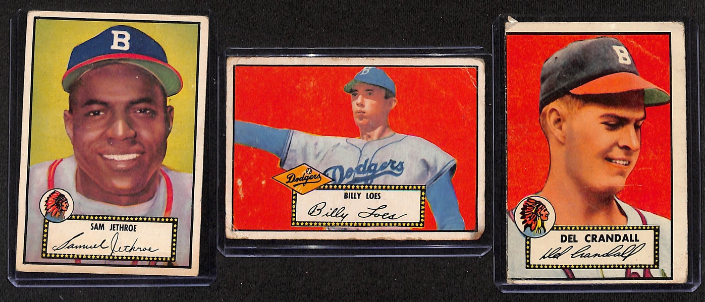  Lot of (16) 1951-1952 Topps & Bowman Baseball Cards w. 1951 Topps Bob Feller Red Back