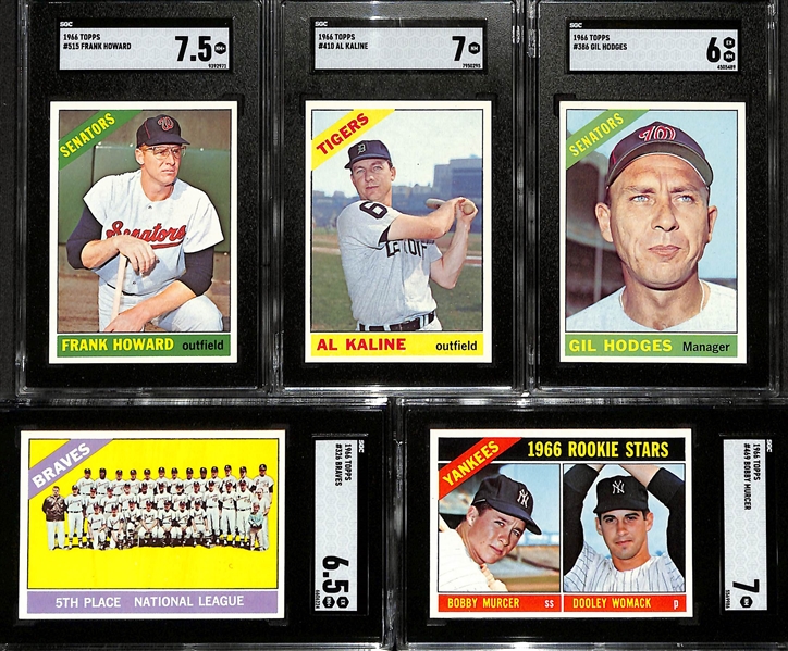 460+ Mostly High-Quality 1966 Topps Cards w. (14 Graded Cards SGC 6 to 7.5 - Inc. Kaline SGC 7 and Frank Howard SGC 7.5)