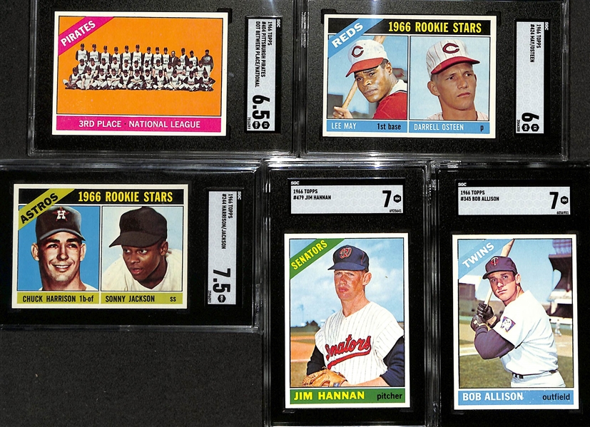 460+ Mostly High-Quality 1966 Topps Cards w. (14 Graded Cards SGC 6 to 7.5 - Inc. Kaline SGC 7 and Frank Howard SGC 7.5)