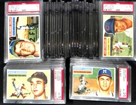 (95) Different 1956 Topps Cards - All Graded PSA 6 (Cards #ed Between 3 and 192) inc. Minoso, Collins, Tanner, Sievers, Rosen, Dark, Carey, Boone, Gomez, Face, F. Thomas, Burgess, Garver, +