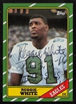 Signed 1986 Topps Reggie White NFL Rookie Card #275 (JSA Auction Letter)