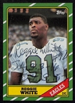 Signed 1986 Topps Reggie White NFL Rookie Card #275 (JSA Auction Letter)