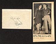 RARE Original Superman George Reeves Signed 3.5" x 2.5" Cut (JSA Auction Letter) - Died 1959 by Gunshot at 45 Years Old