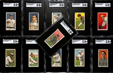 (11) 1909-11 T206 Piedmont Cigarettes Tobacco Cards (Each Graded SGC 2.5) - Groom, Myers (Batting), Raymond, Schlafly, Brashear, Krause (Pitching), Puttman, McCormick, Milan,  Bates, & Ritter