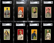 (8) 1910-11 T206 Piedmont Cigarettes Tobacco Cards (Each Graded SGC 3) - McIntyre, Camnitz (Hands Above Head), OBrien, Chappelle, Hoffman, Sharpe, Scott, Hartsel