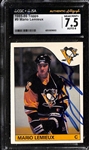 1985-86 O-Pee-Chee Mario Lemieux Signed Rookie Card - CGC/JSA 7.5, Auto 8