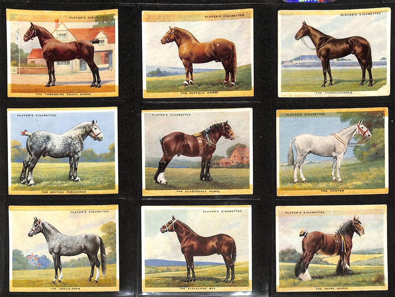 Lot of (5) 1924-1966 Cigarette & Gum Card Non-Sport Sets - Horses & Jockeys